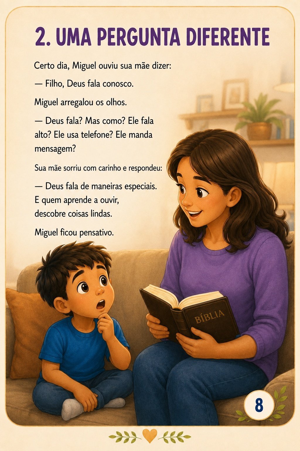 Miguel orando em seu quarto