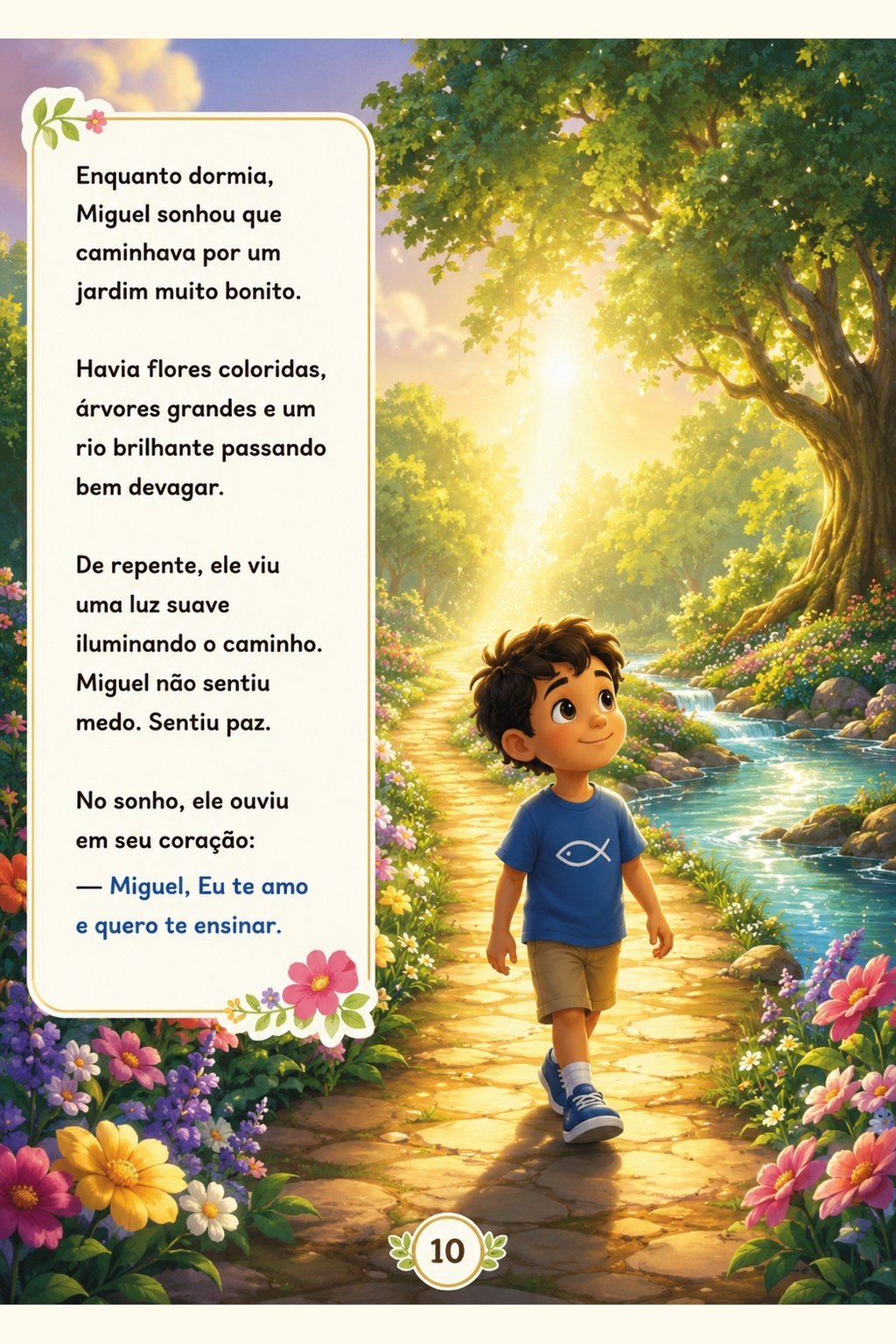 Miguel conversando com a mãe sobre a voz de Deus